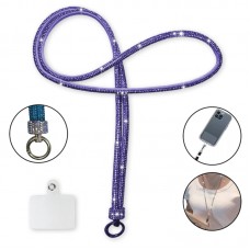 Cordão de Pescoço para celular com Strass 60cm - Roxo